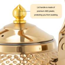 RibasuBB 2L Stainless Steel Teapot With Tea Filter, Hammered Gold Design, Anti-Scald Handle, Easy Clean, Ideal For Induction & Gas Stoves, Perfect Gift For Tea Lovers