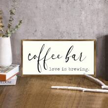 1 pieza de Letrero de madera al estilo de la granja para café - Carteles y placas decorativas para amantes del café - Arte de pared rústico, decoración de bar de café, accesorios de estación de café, pintura de paneles de madera, regalo de inauguración de casa nueva, citas para sala de estar, dormitorio, decoración maximalista de pasillo, pósters modernos