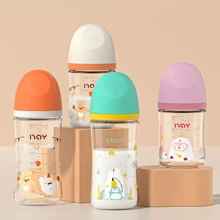 玻璃婴儿奶瓶，新生儿卡通绘画，5.4 盎司/160 毫升，8.1 盎司/240 毫升