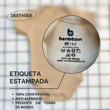Kit Body Liso Bebê Neutro 5 Peças 100% Algodão.