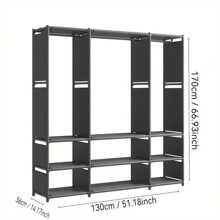 3-Tier, 2-Tier, 1-Tier Clothes Rack, Simple Multi-Functional Coat Rack, Floor Standing Clothing Hanger Drying Rack For Bedroom, Dorm