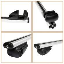 Barres de toit universelles pour voiture, barres transversales en aluminium de 120 cm (47,2 pouces) adaptées aux rails latéraux surélevés avec espace, capacité de charge de 90 kg, barres transversales réglables avec verrous - Argent - Voir 3