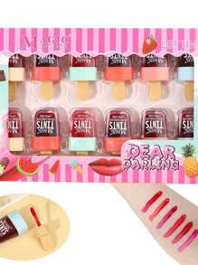 Paquete 24 Tinta Labio Forma de Palta Labiales paletas tintas para Labios Brillo Lip Tint 24 Horas de Duración No Transfiere Hidratante Tinta Para Labios Larga Duración Labiales Liquido Mini Bolsillo Tinte De Labios Tinta Para Labios Liquido Matte Indeleble Tinta Labios Ph Mágicos Incluye 6 Tonos Diferentes  24pieces/1box, Long Lasting Lip Palette Inks,6 colors Maquillaje de Mayoreo Labiales de Mayoreo para emprender - ESTUCHE DE 12 TINTAS - Ver 3
