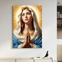 1 Virgin Mary Prayer Theme, Religious Oil Painting Art Canvas Printing Posters, Modern Wall Arts Decoration Painting, Suitable For Home, Bedroom, Living Room, Bathroom, Office, Home Decoration, Wall Decoration - Multicolor - View 3