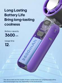 kinscoter 1 Peça Ventilador de Mão Pequeno Portátil e Recarregável de 3600mAh, Refrigerador de Ar para Camping e Viagens, 100 Velocidades do Vento Ajustáveis, Mini Ventilador Pessoal de Refrigeração Portátil