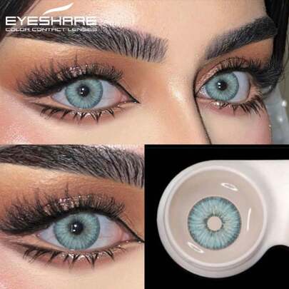EYESHARE 1 Paio di Lenti a Contatto Colorate per Occhi, Lenti Blu alla Moda, Lenti Verdi, Lenti Grigie, Lenti Marroni, Lenti Morbide per Costume di Ognissanti e Cosplay
