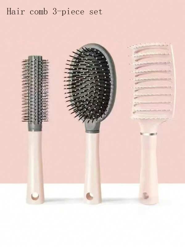 Pente com almofada de ar para mulheres, pente para massagem na cabeça, conjunto de três peças super econômico, ferramenta para modelagem de cabelo