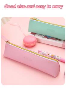 1 Pieza Estuche de lápices de gran capacidad de PU personalizado y personalizado para el almacenamiento de artículos de papelería de estudiantes de primaria y secundaria, creativo multifuncional y sencillo, de vuelta a la escuela - Multicolor - Ver 8