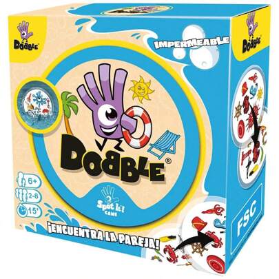  Dobble Waterproof spel. Observatie en reflexen. 7+ (asmodee DOBBEAC01ES) ✅ Levering binnen 24/48 uur op het vasteland van Spanje
