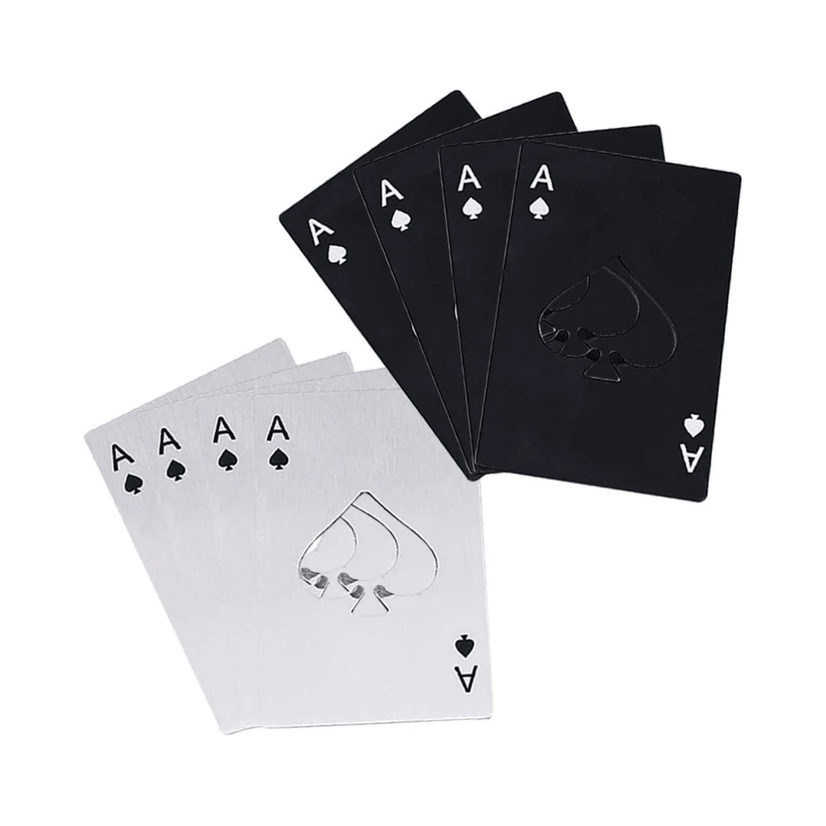2/4/8 Pik-Ass Flaschenöffner Kreditkartengröße Poker Deckel Öffner tragbarer Edelstahl Dosenöffner