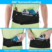 NEWBOLER Elastische Sport Hüfttasche Packung mit Startnummer Gürtel für Triathlon Marathon Radfahren Bergsteigen Hydratations Hüfttasche + 500ML weiches Wasserflasche