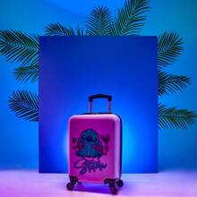 Disney Stitch Suitcase Hard Shell 49.5 X 32 21cm 28L Capacity 4 Spinner Wheels Extendable Handle Travel Essentials - Pink - View 2