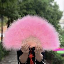 Marabou Large Artificial Feather Fan, Great For Party, Wedding, Halloween Costume, Christmas Tree, DecorationTurkey Feather - 淺粉色 - 查看 2