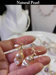 1 par de aretes de perlas barrocas asimétricas de colores multicolor, gota de pendientes con perla natural, adecuados para uso diario y regalos para fiestas