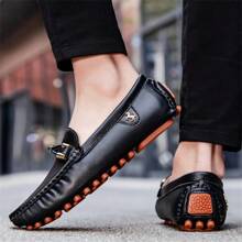1 Pair Men's Loafers, Summer New Fashion Plus Size Men's Handmade PU Leather Loafers, Casual Driving Flat Slip-On Shoes, Luxury Comfortable Moccasins, White Loafers For Men Size 37-48, Father's Day Gift - Black - View 8