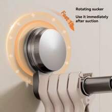 Adjustable Suction Cup Hanger, Mountable Storage Hook For Home & Balcony, Telescopic Design With Knob, Multi-Function Hanging Rack, Wall-Mounted Clothes Hanger, Drying Rack Suction Cup Hanger Storage Solution, Portable Retractable Clothes Rack, Suitable For Home, Travel