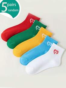 10 Pairs Assorted Multi-Color Letter Print Unisex Ankle Socks, Versatile