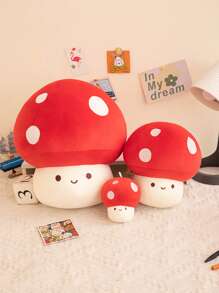Almohada de peluche con forma de hongo y colgantes, juguete de peluche con forma de hongo relleno y adorable, almohada de peluche con forma de hongo para decoración de habitación y regalo para niños