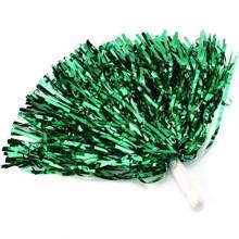 1 Pair Metal Foil Handle Cheerleading Pom Poms, Fluffy Shiny Cheerleading Pompoms With Handle For Sports Dance Party - Multicolor - View 8