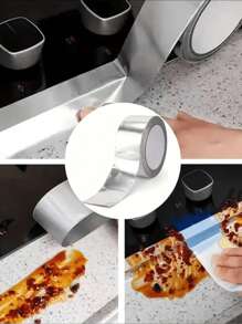 1 Roll Of Kitchen Aluminum Foil Tape, Kitchen Stove Sink Beautiful Seam, And High Temperature Water Heater Range Hood Smoking Pipe Sealing, Water Pool Edge Sealing Water Stopper, Anti-Mildew Self-Adhesive Thickened High Temperature Sticker