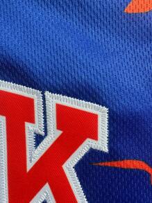 Men's Embroidered Basketball Jersey 11 Blue Graffiti Casual Sleeveless Vest V-Neck T-Shirt Party Sports Top