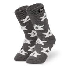 City Comfort Slipper Socks Fluffy Non Slip Warm Fleece One Size Lounge Wear Gift - Grey - View 1