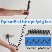 Strong Flushing Toilet Push-Button Spray Gun Faucet Dual-Mode Pressurized Water-Saving Douche Toilet Spill-Proof Partner 304 Stainless Steel Explosion-Proof Hose Bathroom Cabinet Side Mounted Universal Bathroom Tools