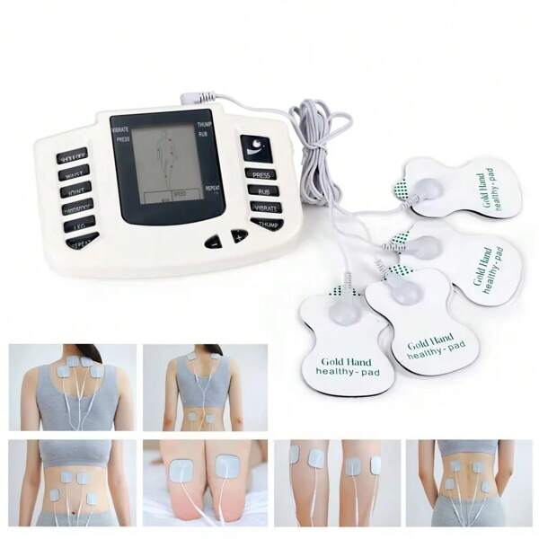 Estimulador muscular TENS, masajeador corporal eléctrico con función de pulso, instrumento de masaje multifunción con 16 almohadillas de electrodos