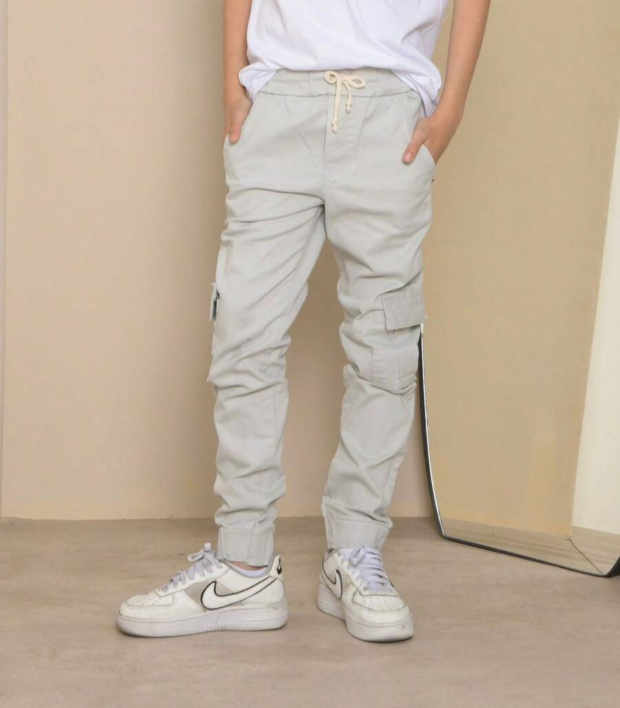 Boys' Youth Cargo Jogger Jeans - 米色 - 查看 1