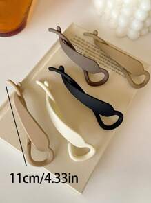 Set de 5 horquillas de plástico de 11 cm para mujer, de colores negro, blanco, caqui y marrón, diseño minimalista y elegante, adecuado para uso diario, casual, fiestas, viajes, peinados, maquillaje y combinación de atuendos
