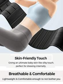 透气腰部支撑带，6根支撑条，男女通用 - 防滑设计，适合工作、居家健身及其他场合 - 黑色 - 查看 5