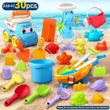 Giocattoli da spiaggia per bambini, set di giocattoli per la sabbia estivi. Comprende kit di attrezzi da spiaggia, stampi, giocattoli per la sabbia adatti per viaggiare, set di giocattoli per la sabbia con ruota per l'acqua, set di attrezzi da spiaggia, secchio, annaffiatoio, stampi.