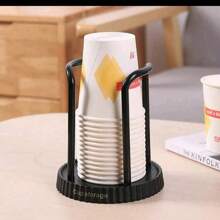 2个/1个极简圆形一次性杯架，时尚一次性杯架，极简杯架，适用于水杯、咖啡杯、茶杯，优雅小巧实用 - 彩色 - 查看 2