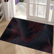 1pc Marble Stripe Pattern Indoor/Outdoor Welcome Mat - Non-Slip, Absorbent & Water Resistant, Suitable For Bedroom, Bathroom, Kitchen, Entryway - Washable Home Decor, Soft & Fluffy For Spring/Summer