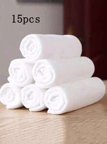 15 piezas Toalla facial blanca simple, toalla sin pelusa para hotel de baño, toalla facial suave y absorbente, suministros de baño, paño de lavado blanco, toalla pequeña para baño y ducha, accesorios de baño, hoteles y gimnasios (El producto está hecho de material resistente al desgaste. Aunque es ligero, es resistente al desgaste. Espero que pueda entender.)