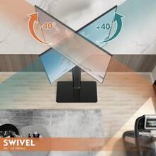 Floor Universal TV Stand With Mount 80 Degree Swivel Height Adjustable And Tilt Function For 27 To 65 Inch LCD, LED OLED TVs,HT1002B - 27"-55" SWIVEL FLOOR TV STAND WITH MOUNT - View 2