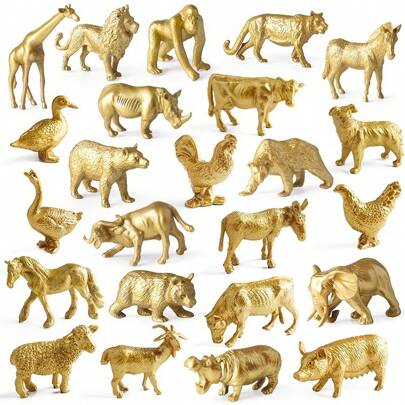 Set de 12 PIEZAS de miniaturas de animales silvestres y de granja, incluyendo tigre, león, elefante, jirafa. Juguete educativo, ideal para viajes, cumpleaños, Navidad, Año Nuevo y regalo para amigos