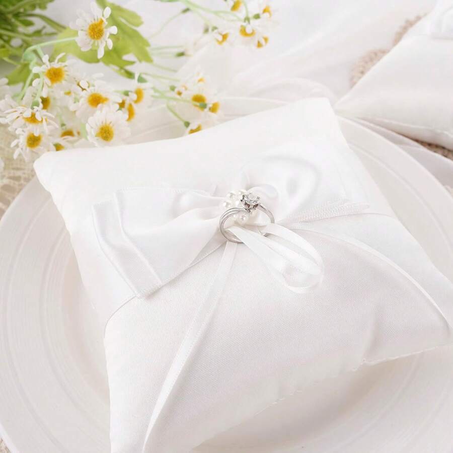 Hochzeitsringkissen, Perlen Ringkissen, Ringträger, Ringhalter für Strandhochzeit, Hochzeitszeremonie, Heiratsantrag Geschenke Sommer Geburtstag Geschenke Einschulung Schulmaterial Raumdekoration
