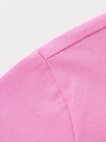 Balabala 青少年女孩快乾棉T恤，男孩和女孩夏季T恤 - 玫紅 - 查看 6