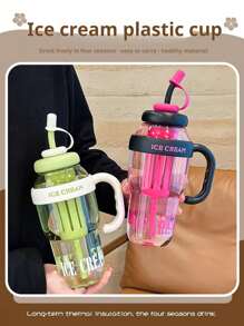 1pc Summer Car Insulated Cup, Large Capacity, Heat Resistant, Separate Drinking Cup - Multicolor - View 3