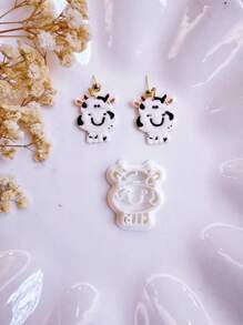 1pc Ranch Cows Clay Cutter | Animal Series Clay Cutter | Flower Cutters For Earring Making | Clay Earring Cutters | Polymer Clay Tools |Polymer Clay Cutter For Jewelry Making | Jewelry Making Kits - White - View 6