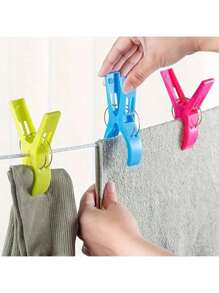 8/4/1pc Large Beach Towel Clip, Beach Chair Clip, Plastic Clip, Cruise Beach Chair Towel Clip, Hanger, Windproof Chair Clip, And Quilt Drying Clip - Plastic Clips For Outdoor Use To Prevent Your Towels From Being Blown Away - Multicolor - View 2