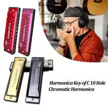 Chromatic Harmonica C With Case For Beginner Gift With Case Harmonica Key Of C 10 Hole
