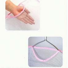 1pc Polyester Pillow And Toy Hanging Dry Bag, Wall Mounted Foldable Mesh Drying Rack, Windproof Design, Laundry Net Bag, Suitable For Household Use