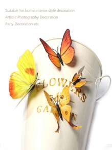 12pcs Exquisite Artificial Butterflies, Lifelike And Dreamy Decor, Perfect For Walls, Floral Arrangements, Weddings, Parties, Home Decor, And Photography Props. Brighten Your Creative Space. Ideal Gift For Mother's Day, Weddings, And Birthdays Room Decor Wall Decor Bathroom Decor Wall Art Kitchen Home Decor Living Room Wall Paper Wall Stickers House Decor Bedroom Decor Room Decoration Stuff Living Room Decor Personalised Stickers
