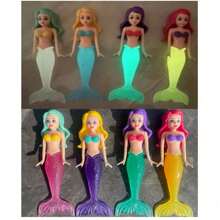 4pcs Mermaid Swimming Pool Diving Set With Glow In The Dark, Kids Swimming Pool Diving Toys, Kids Swimming Practice Diving Toys, Swimming Pool Mermaid Toys Underwater Diving Games, Diving Pool Toys, Bath Tub Toys, Floating Swimming Pool Toys, Mermaid Princess Swim Toys, Suitable For Children, Boys, Girls, Teenagers, Summer Beach Water Games, Children's Birthday Party Gifts (Random Color)