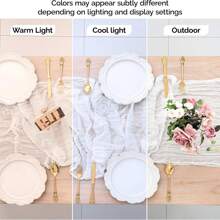 6 piezas Tela de queso blanca para camino de mesa, decoración de mesa romántica sheer al estilo boho country, adecuada para bodas, fiestas, cumpleaños, duchas nupciales, compromisos, decoración del hogar