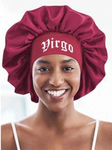 Custom Printed 12 Constellations Personalized Hair Hats, Satin Wide Brim Oriental Hats For Sleeping, Suitable For Curly And Straight Hair, Very Comfortable Hair Hats, Beautiful Women's Hats, Personalized Letter Printed Women's Hair Hats, Gift Hats For Women