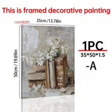 1 件春季花卉印花柔软 Cottagecore 可打印墙壁艺术轻学院春季装饰书堆画精致花卉墙壁艺术、极简主义花卉植物家居墙壁艺术、礼物、有趣和创意的家居墙壁装饰、卧室、客厅、厨房、浴室、咖啡厅、宿舍墙壁艺术帆布海报