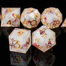 Handmade Dice-Within-Dice Dual-Color Resin Dice Set, Suitable For Role-Playing Games With Starry Glitter And Precise Edges, Ideal For Ages 14+ As Birthday Or Christmas Gift